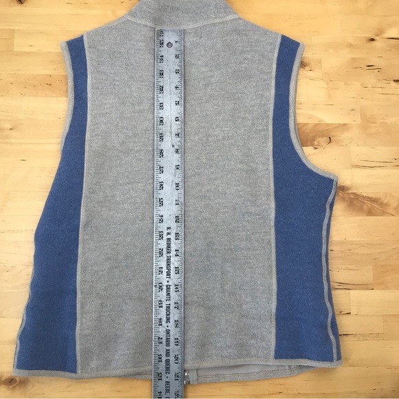WOOLRICH 100% Wool Stone Gray/Blue Vest Full Zip w/ Pockets Women’s Sz Large EUC - Picture 13 of 13